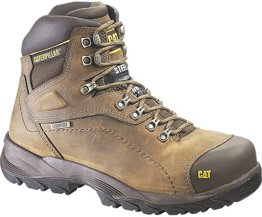 Cat P89940-10W Caterpillar Mens Hi-Waterproof Steel Toe Work Boot,Dark Beige, 10