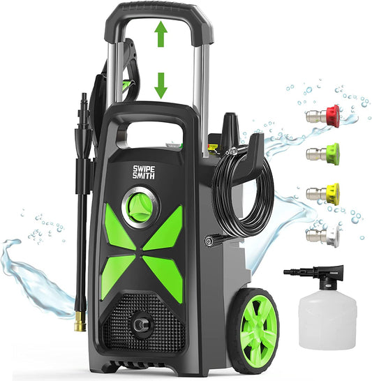 SWIPESMITH Electric Pressure Washer, 2500 Max PSI 2.4 GPM Power Washer with Telescopic Handle