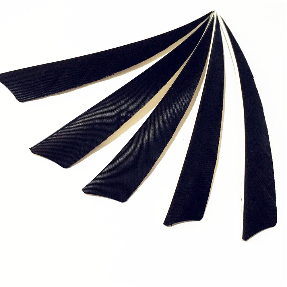 50 Pcs 5 Inch 9 Colors Shield Turkey Feathers Arrow Feather Fletching for Any Wooden & Bamboo Arrow for Archery Hunting