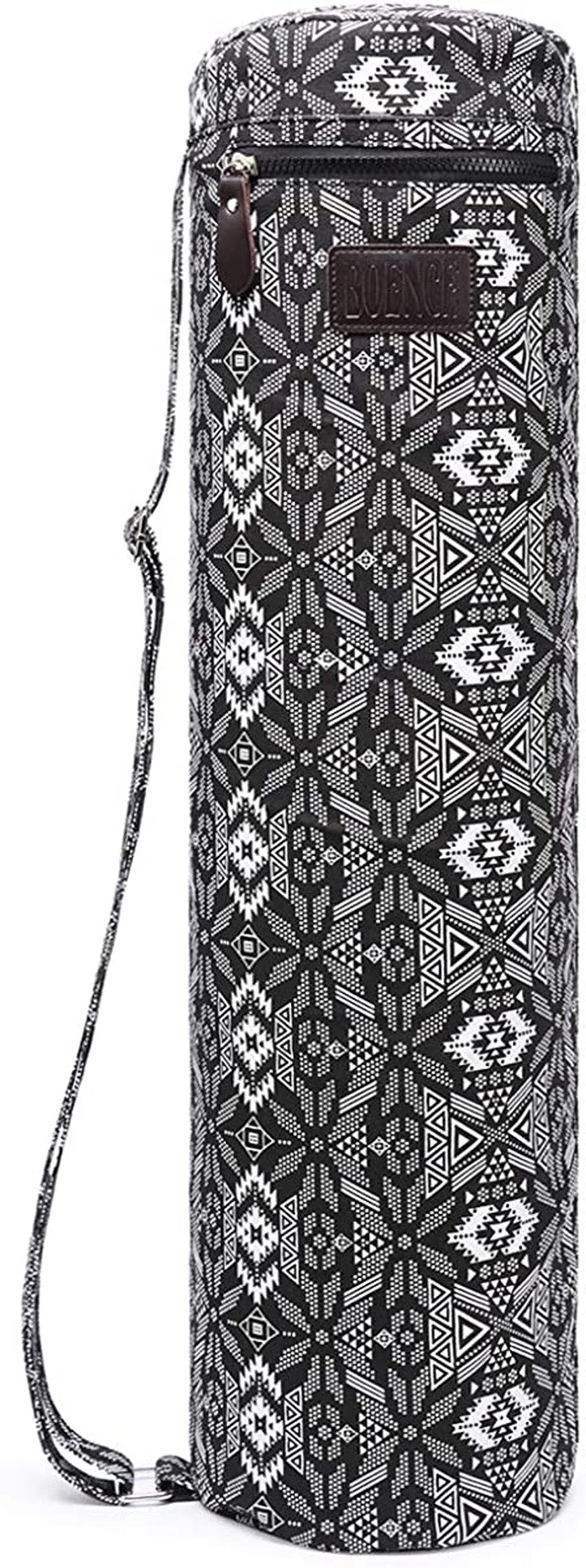 Boence Yoga Mat Bag, Full Zip Exercise Yoga Mat Sling Bag with Sturdy Canvas, Smooth Zippers, Adjustable Strap, Large Functional Storage Pockets - Fits Most Size Mats