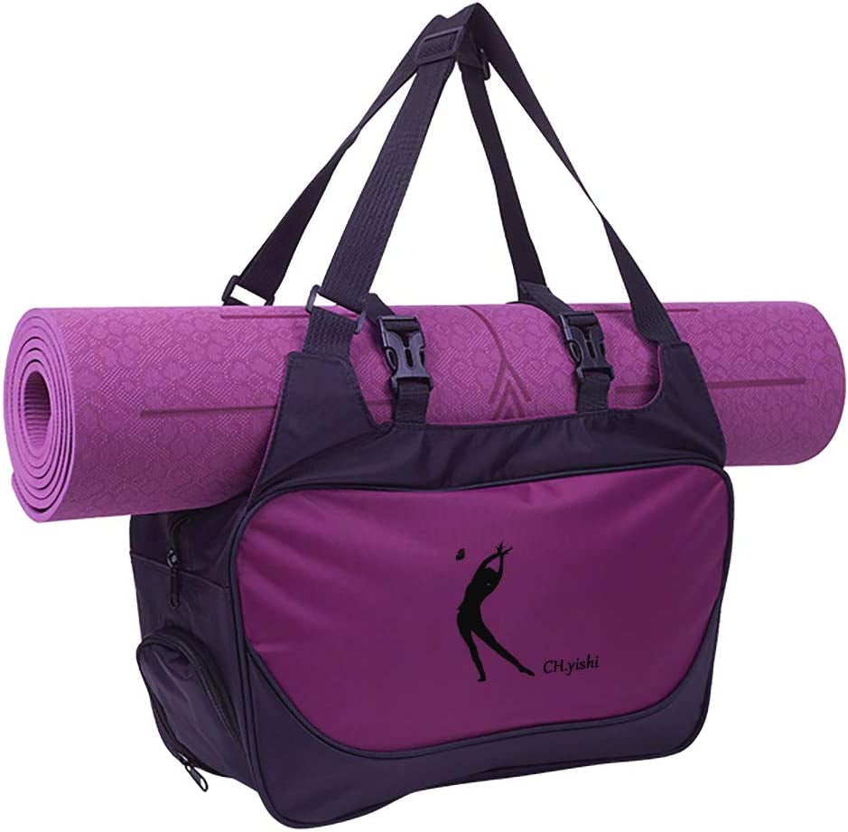 Ch.Yishi Gym Bag with Yoga Mat Holder,Yoga Mat Bags Fits All Your Daily Stuff for Women(No Yoga Mat)
