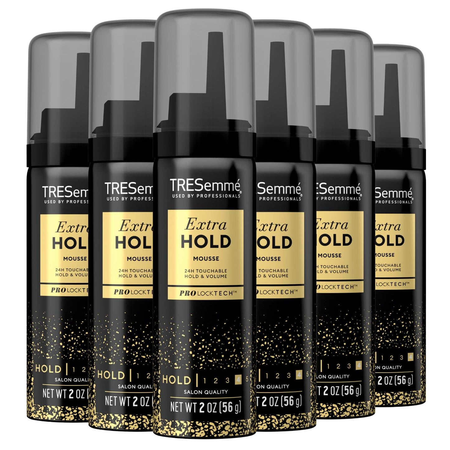 TRESemme Mousse - Extra Hold Hair Mousse for Curls, Mousse for Hair Volume, Frizz Control Hair Care Products for Women and Men, Travel-Size Mousse, 2 Oz (Pack of 6)