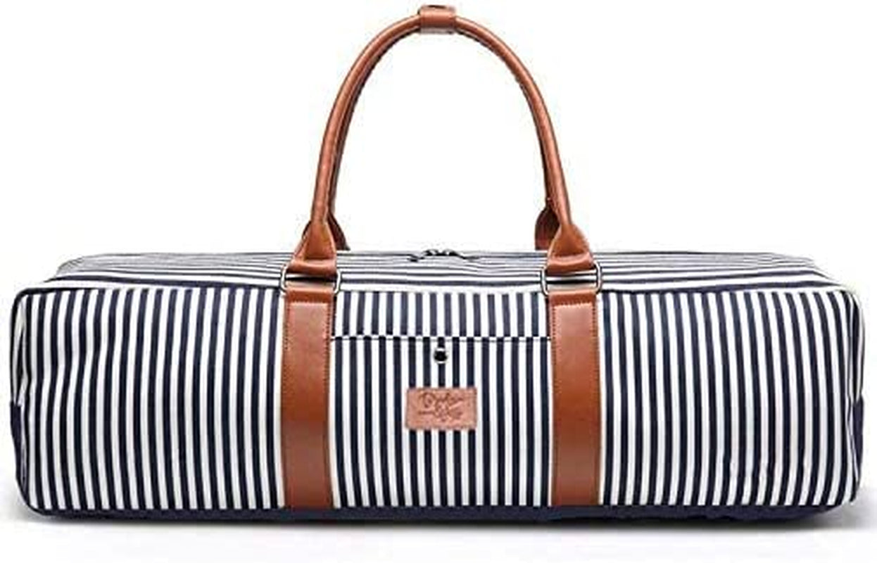 Brooke & Jess Designs Cute, Trendy, Modern Striped Gym Yoga Mat Tote Bag for Women - Workout Tote That Carries Mat - Fitness Tote Bag for Women (Gym Tote Bag, Navy Striped Mat Bag)