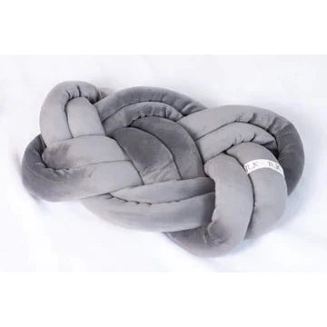 TUK Grey Braided Pillow