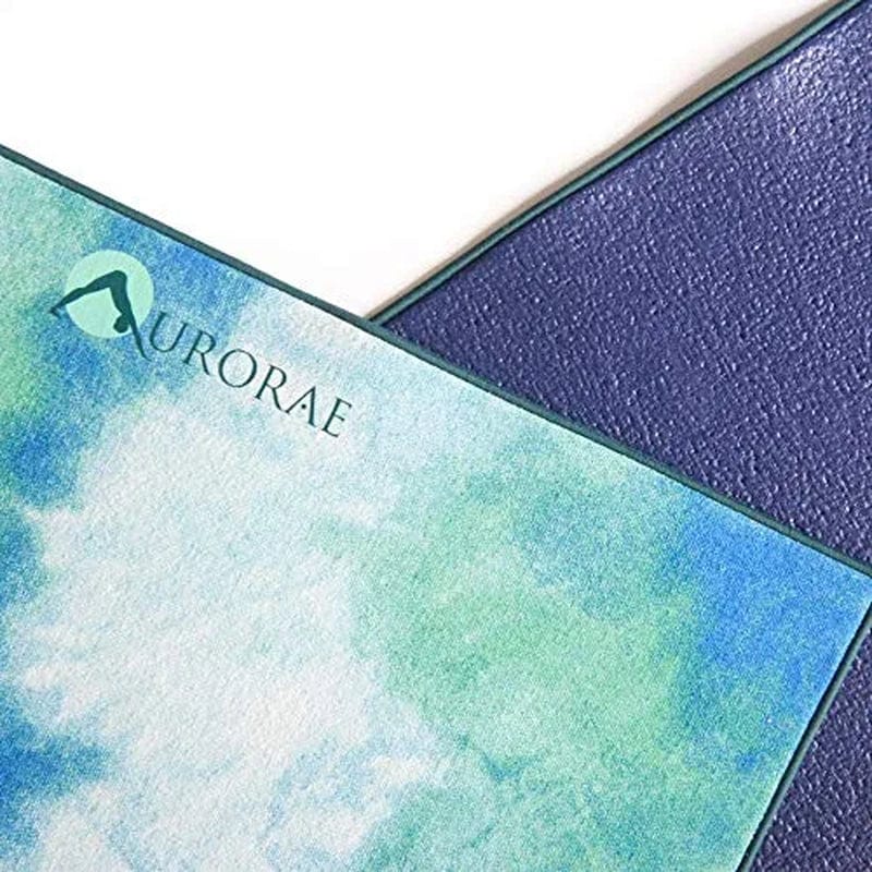 AURORAE Synergy 2In1 Hot Yoga Mat with Integrated Non Slip Microfiber Towel. No Slipping No Bunching/Odor Patent Protected
