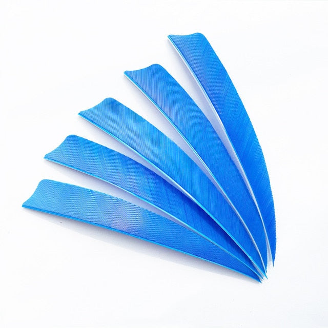 50 Pcs 5 Inch 9 Colors Shield Turkey Feathers Arrow Feather Fletching for Any Wooden & Bamboo Arrow for Archery Hunting