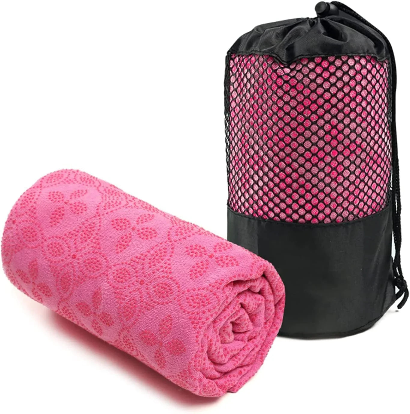 BESTORI Yoga Towel Quick Dry Fitness Towel Rubber Grip Dots Non-Slip Bottom for Pilate Exercise 72X24 Inches Orange