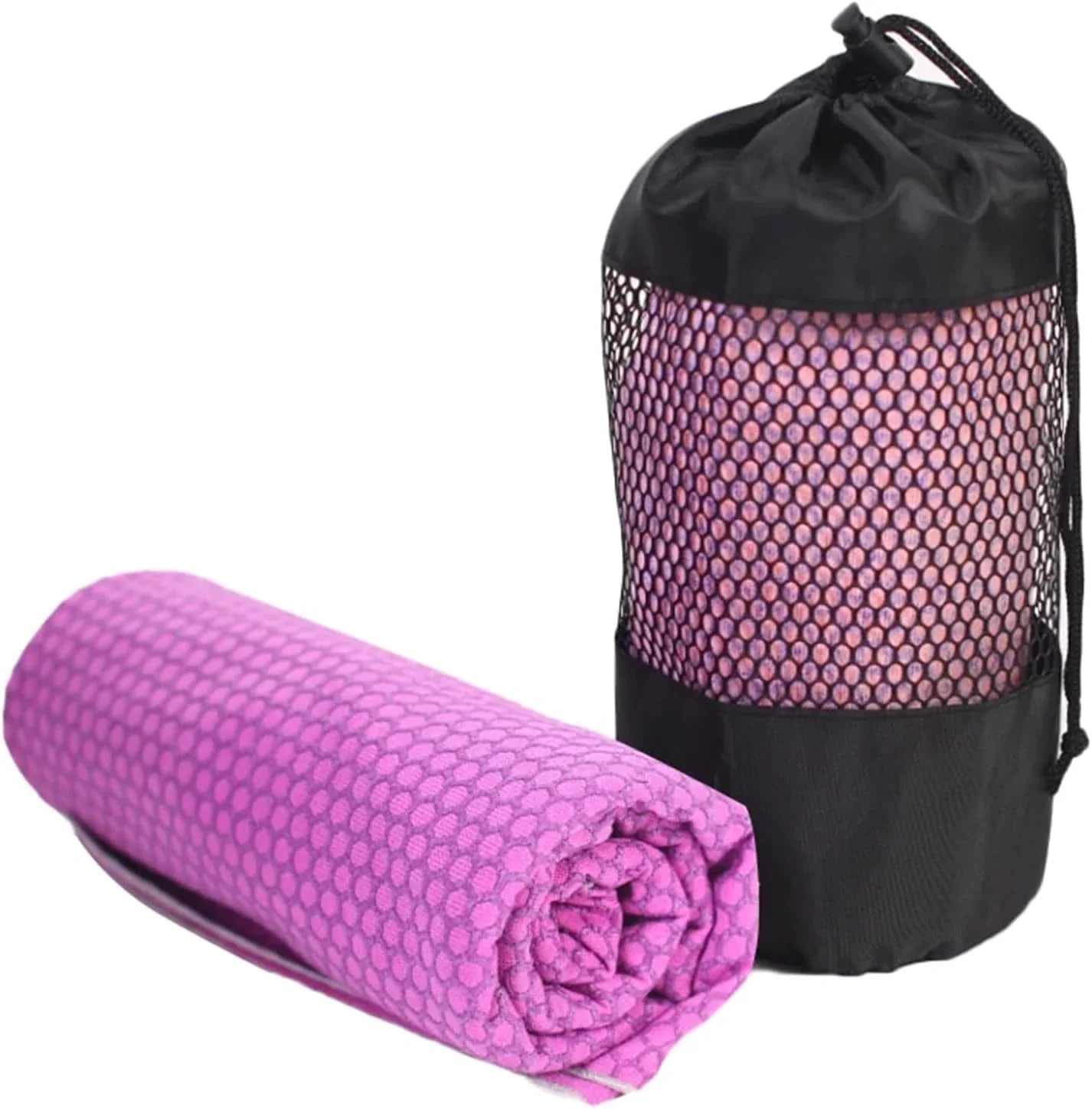 BESTORI Yoga Towel Quick Dry Fitness Towel Rubber Grip Dots Non-Slip Bottom for Pilate Exercise 72X24 Inches Orange