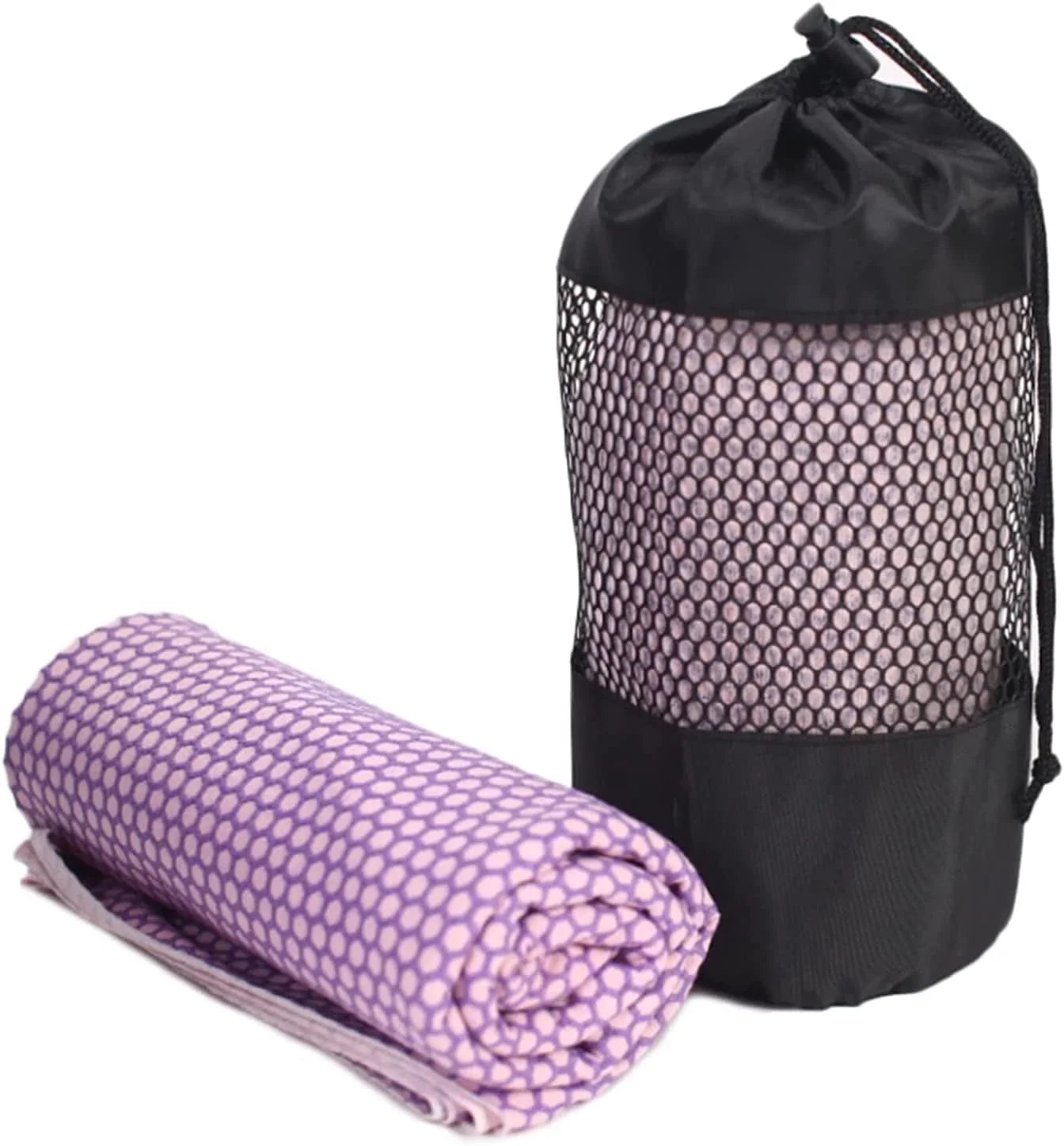 BESTORI Yoga Towel Quick Dry Fitness Towel Rubber Grip Dots Non-Slip Bottom for Pilate Exercise 72X24 Inches Orange