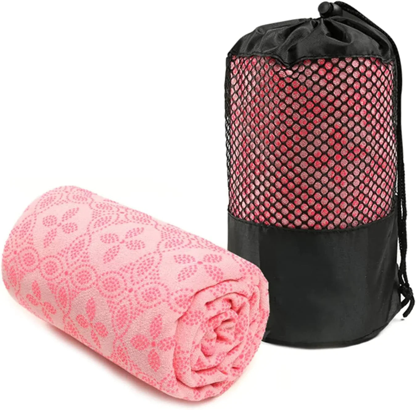 BESTORI Yoga Towel Quick Dry Fitness Towel Rubber Grip Dots Non-Slip Bottom for Pilate Exercise 72X24 Inches Orange