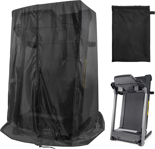 Black Treadmill Cover 46" L X 38" W X 66" H, Luxiv Dustproof Waterproof Cover for Treadmill Fold-Able Cover for Indoor Outdoor Sunscreen Treadmill Cover with Storage Bag