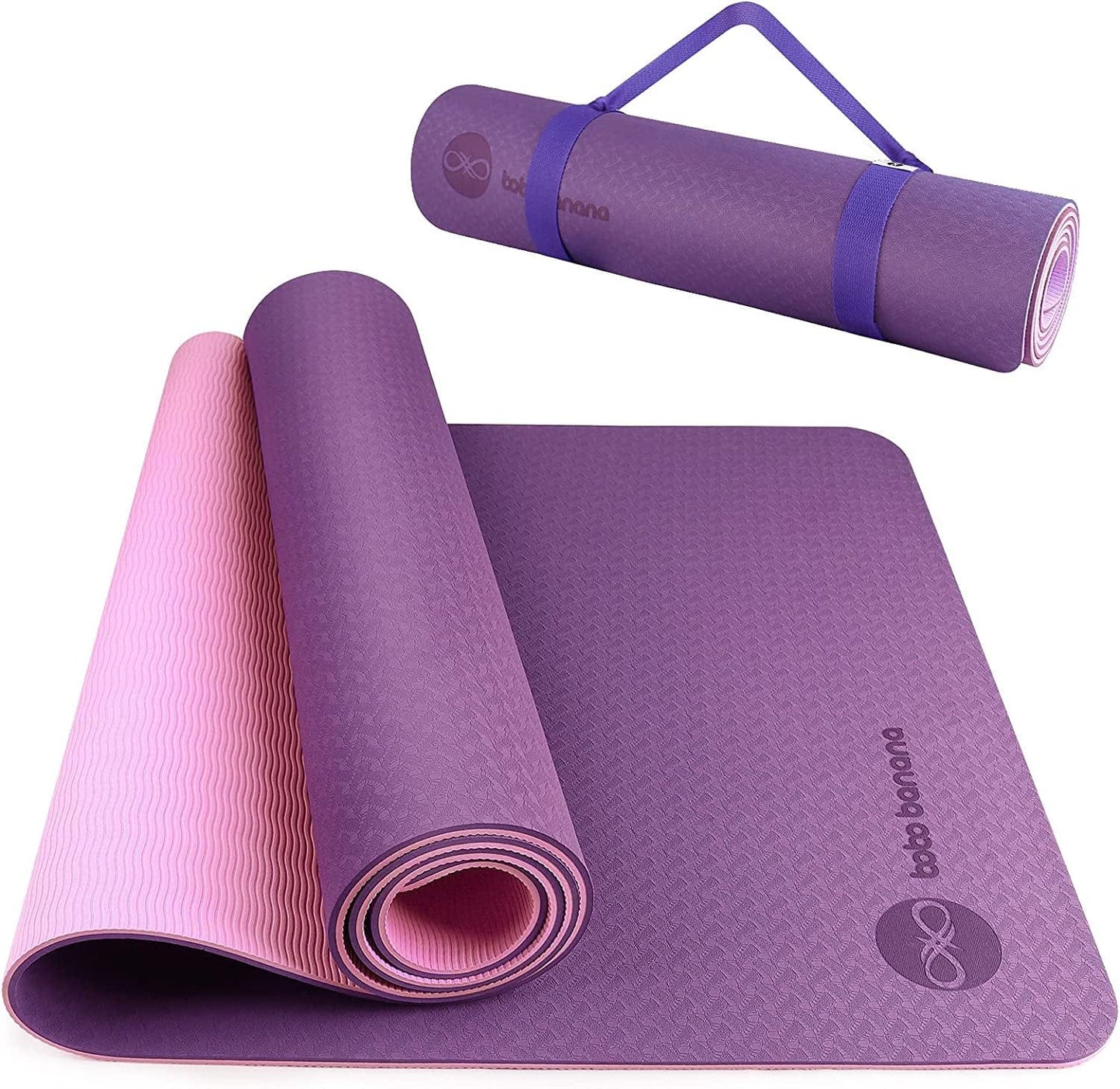 BOBO BANANA 1/4 Thick TPE Yoga Mat,72"X24" Eco-Friendly Non-Slip Exercise & Fitness Mat for Men&Women with Carrying Strap, Workout Mat for Yoga,Pilates& Floor Exercise