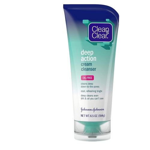 Clean & Clear Oil-Free Deep Action Cream Facial Cleanser, 6.5 oz