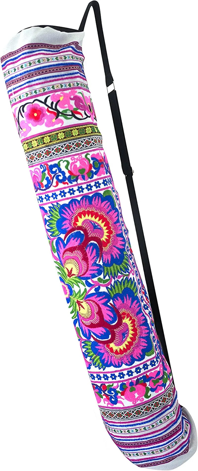 Cccollections Yoga Pilates Mat Bags Carriers - Embroidered Adjustable Carry Strap Yoga Bag Unique Bohemian