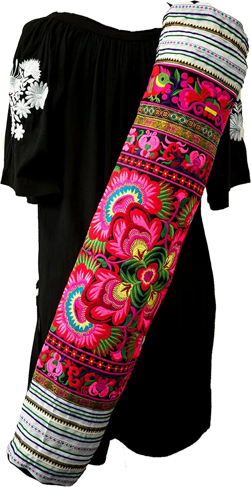 Cccollections Yoga Pilates Mat Bags Carriers - Embroidered Adjustable Carry Strap Yoga Bag Unique Bohemian