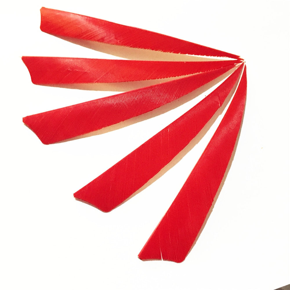 50 Pcs 5 Inch 9 Colors Shield Turkey Feathers Arrow Feather Fletching for Any Wooden & Bamboo Arrow for Archery Hunting