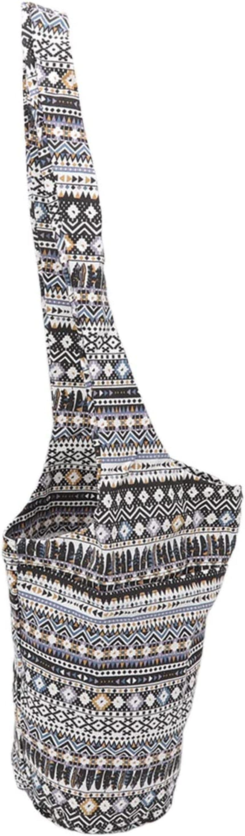 CHICIRIS Yoga Mat Bag, Bohemian Canvas Yoga Mat Carrier Holder for Most Size Mats and Yoga Accessories