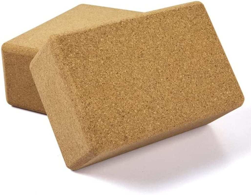 Cork Yoga Block- Premium Natural Single Brick for Beginners and Professionals Yoga Pilates Classes Home Exercise Fitness Non-Slip Grip - Eco-Friendly 22.5 X 15 X 7.5Cm