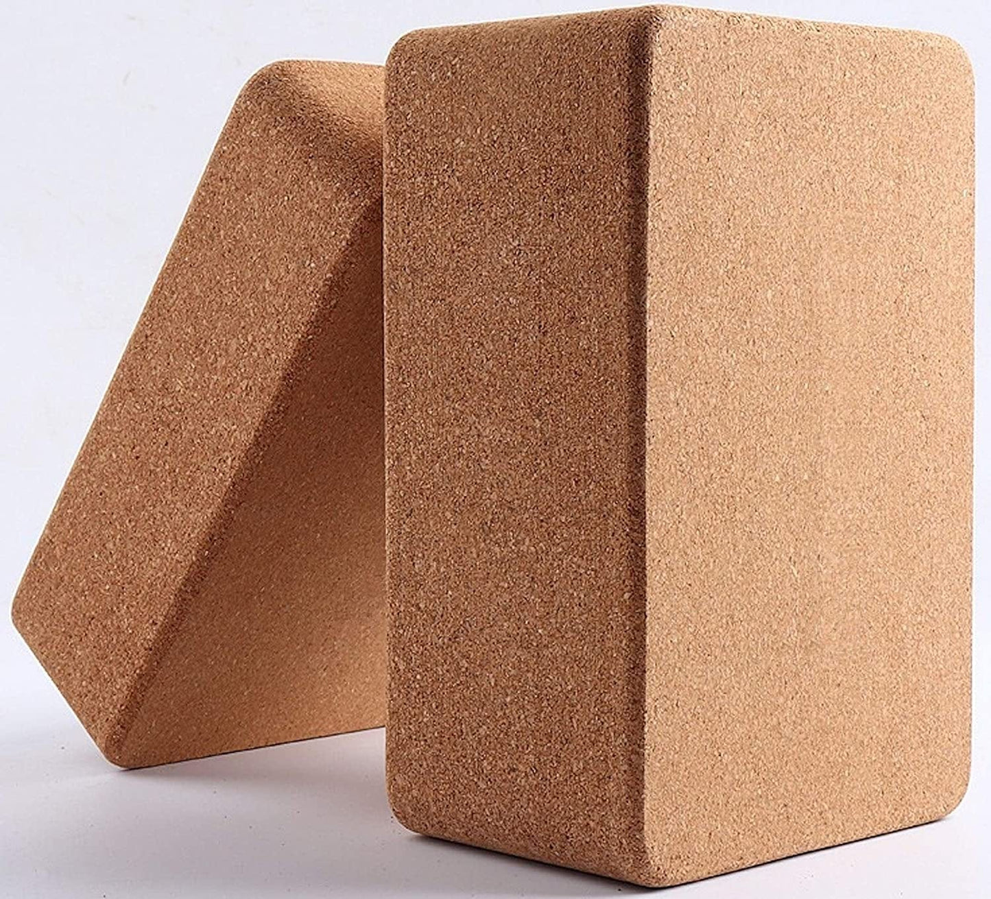Cork Yoga Blocks 2 Pack Set, Natural Cork from Portugal, High Density Yoga Bricks with Non Slip Surface, Eco-Friendly Accessories for Women, 9''6''3'' for Yoga, Pilates, Stretching