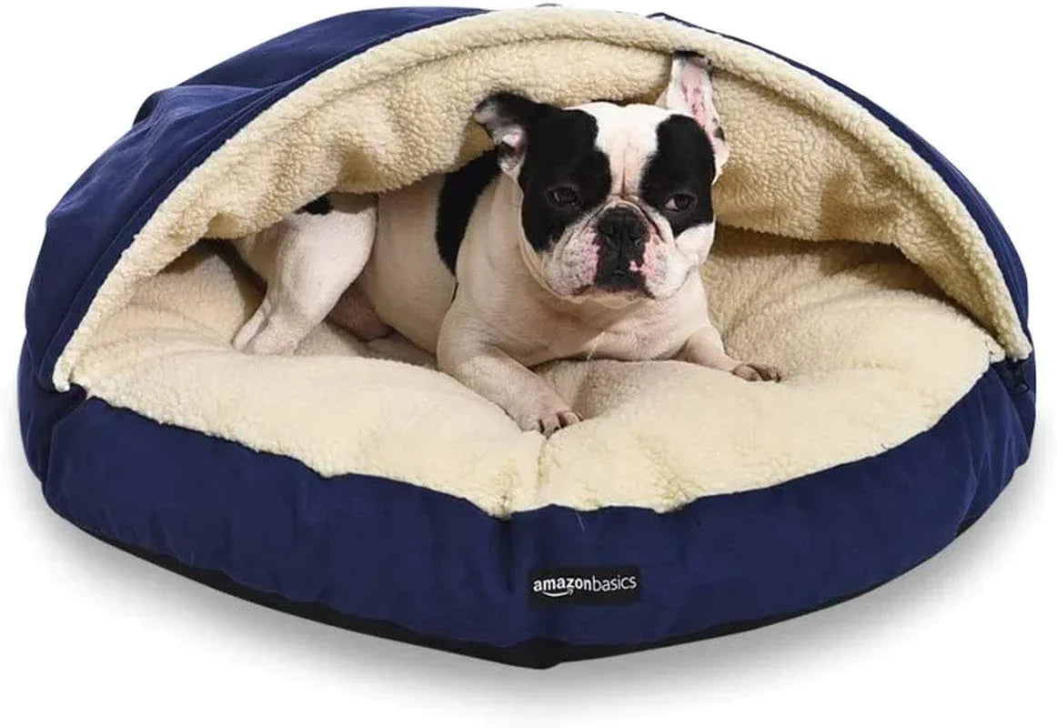 Cozy Pet Cave Bed, Large 35 X 35 X 13 Inches, Blue