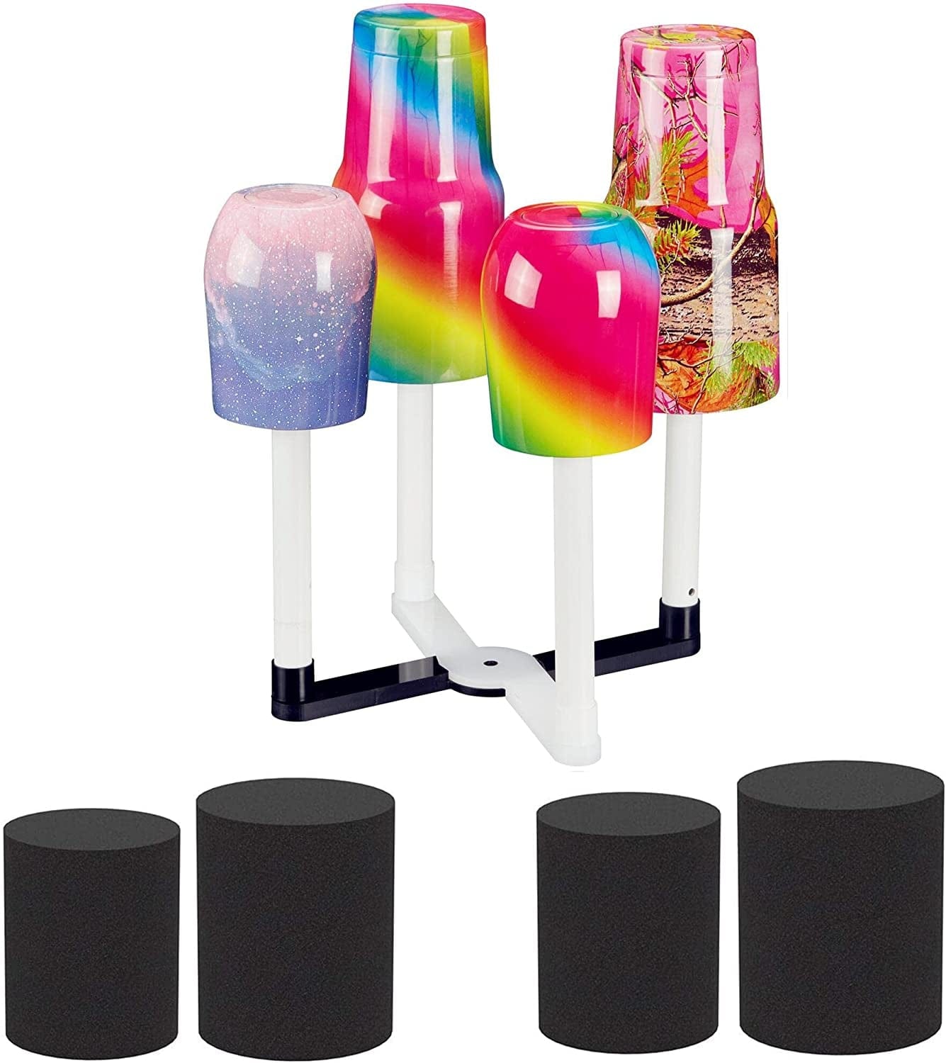 Cup Drying Stander Holder for Cup Turner Machine Kit, Drying Stander Holder with Pipe, DIY Glitter Epoxy Tumblers Cup Turner Kit (4 Color R&Foam)