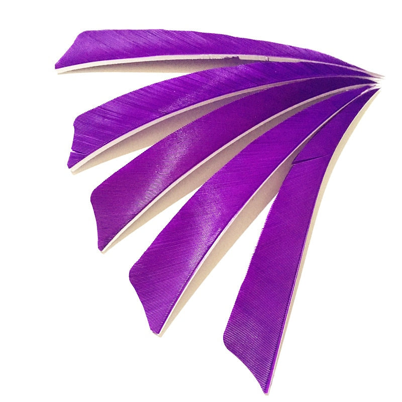 50 Pcs 5 Inch 9 Colors Shield Turkey Feathers Arrow Feather Fletching for Any Wooden & Bamboo Arrow for Archery Hunting
