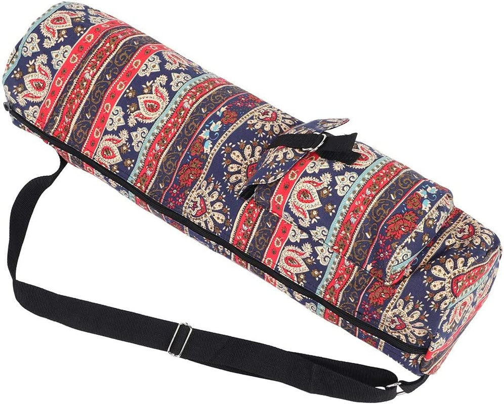Uxsiya Yoga Mat Carrier, Yoga Bag Canvas Washable Durable for Gym for Other Essential for Cell Phone