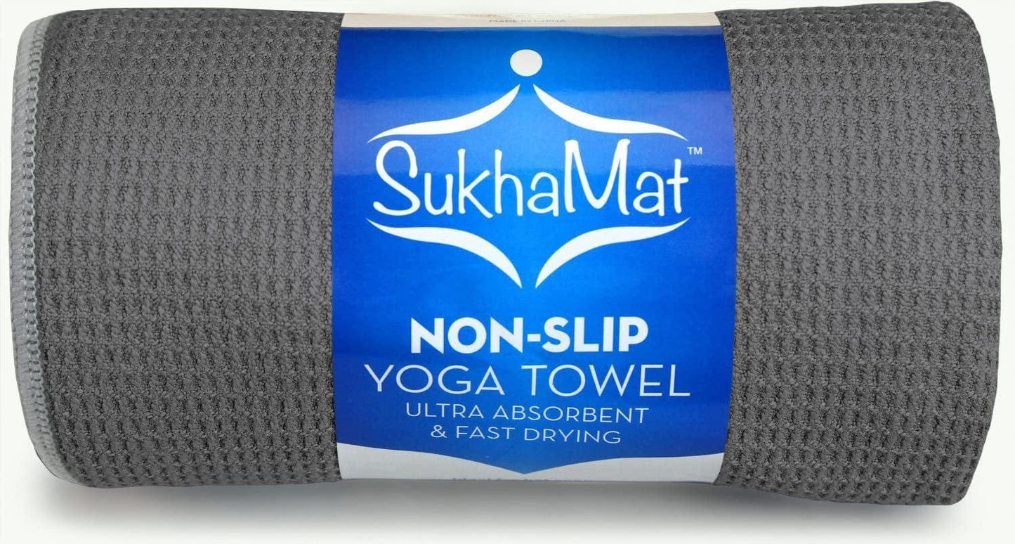 Sukhamat Hot Yoga Towel Sticky Weave Mat-Sized Non Slip Yoga Towel, Ultra Absorbent, Fast Drying, Bikram/Ashtanga/Hot Yoga Towel - Durable Microfiber, 24” X 72"