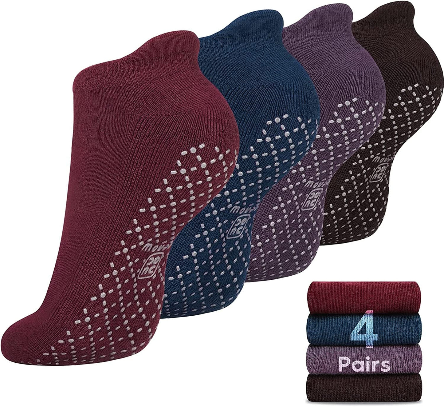 Unenow Unisex Non Slip Grip Socks with Cushion for Yoga, Pilates, Barre, Home & Hospital