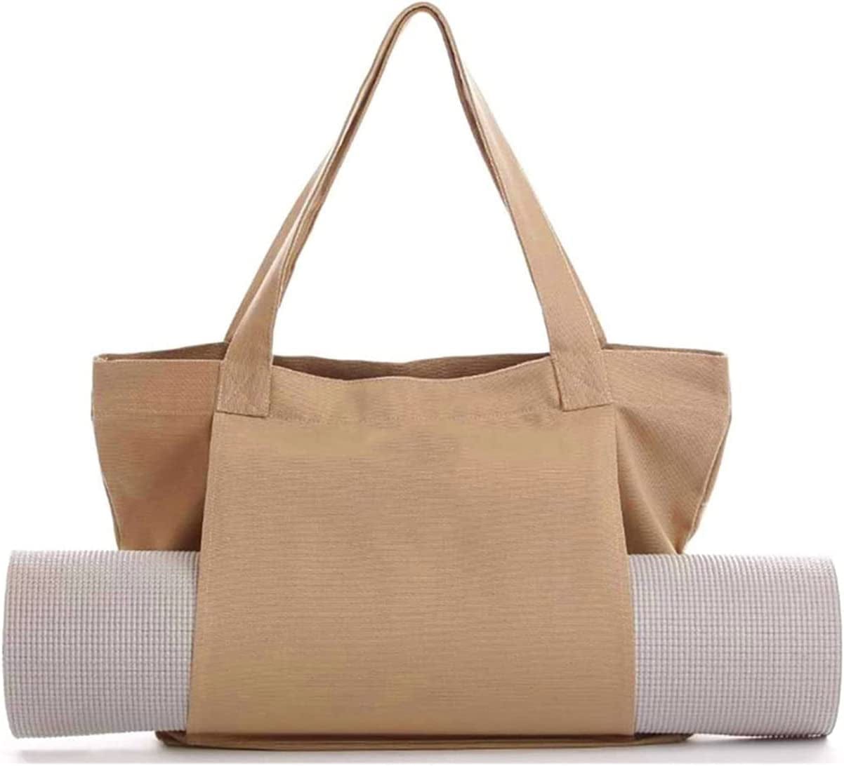 Utoimkio Yoga Bags for Women with Yoga Mats Bags Carrier - Canvas Tote with Yoga Mat Weight-Bearing Pocket for Pilates Shoulder Suitable for Gym Travel Office Beach Workout
