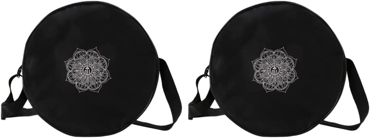 Sosoport 2Pcs Elegant Studio Accessory Double Wheel Nylon Organizing Carrier Black Massage Sports Prop Bags Tote with Pockets Er Travel Capacity Yoga Bag Exercise Flower