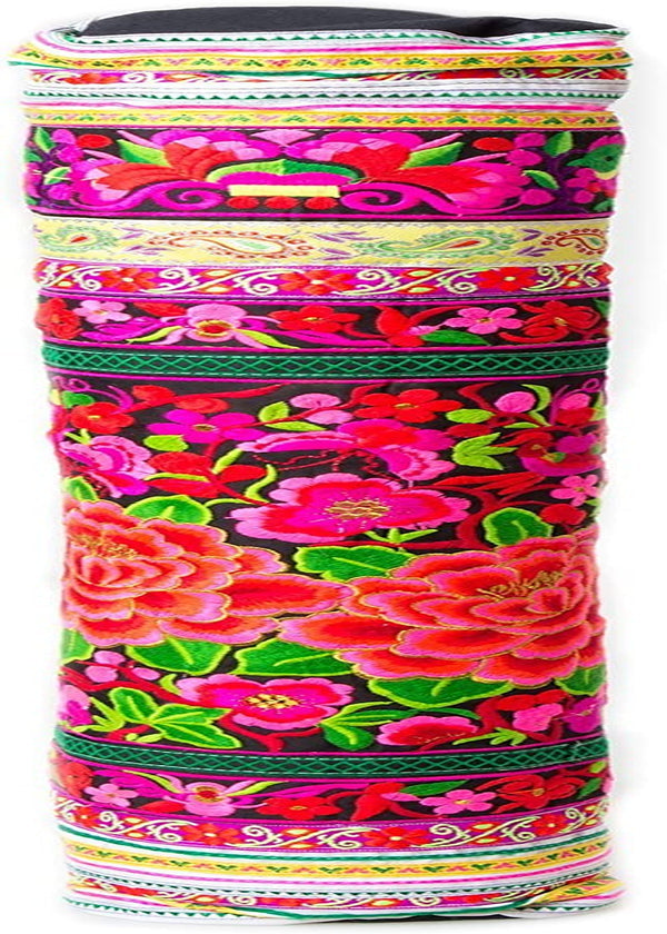 Changnoi Handmade Yoga Mat Bag with Hmong Tribes Embroidery from Thailand