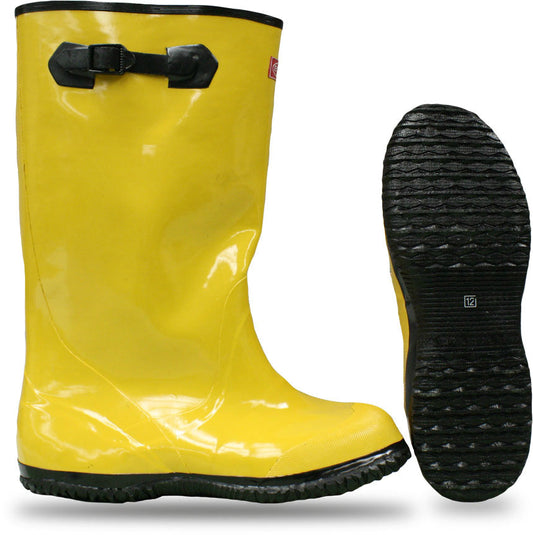 Boss 2KP448114 Over-The-Shoe Slush Rubber Knee Boots, 17", Size-14, Yellow