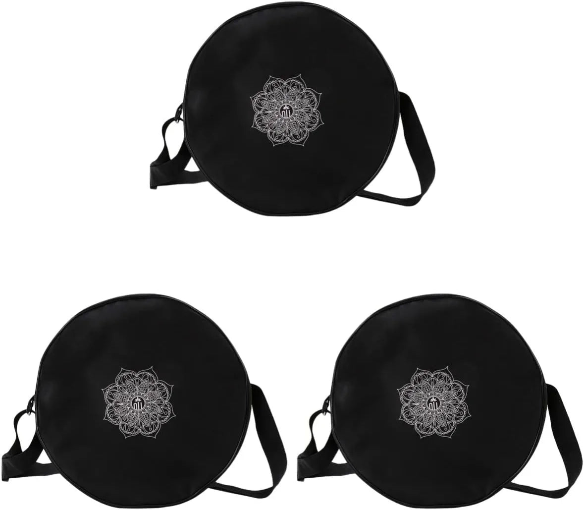 Sosoport 2Pcs Elegant Studio Accessory Double Wheel Nylon Organizing Carrier Black Massage Sports Prop Bags Tote with Pockets Er Travel Capacity Yoga Bag Exercise Flower