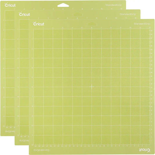 Cricut Standardgrip Machine Mats 12In X 12In, Reusable Cutting Mats for Crafts with Protective Film, Use with Cardstock, Iron On, Vinyl and More, Compatible with Cricut Explore & Maker (3 Count)