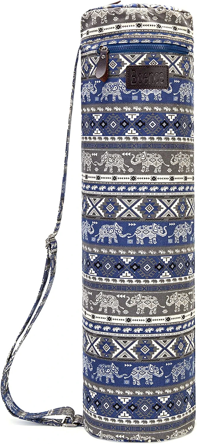 Boence Yoga Mat Bag, Full Zip Exercise Yoga Mat Sling Bag with Sturdy Canvas, Smooth Zippers, Adjustable Strap, Large Functional Storage Pockets - Fits Most Size Mats