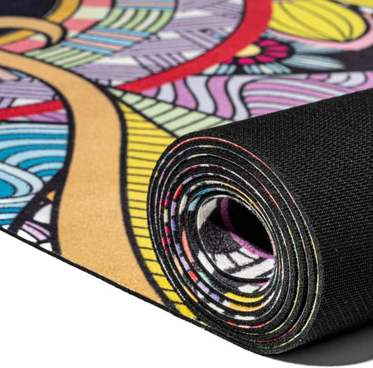 3Mm Yoga Mandala Mat with Rubber Base and Suede Face