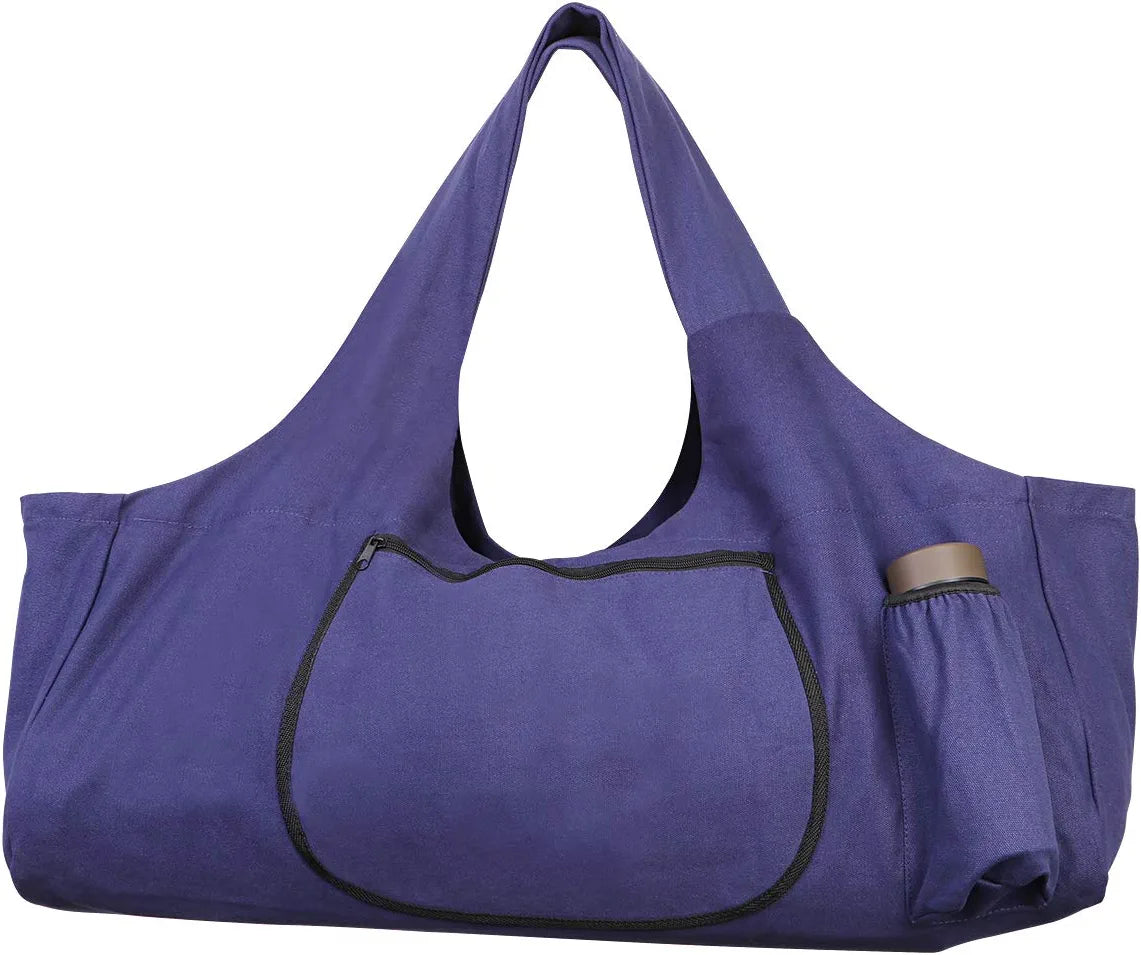 TENDYCOCO Yoga Mat Bag Large Yoga Mat Tote Sling Carrier with Side Pockets and Zippers - Purple