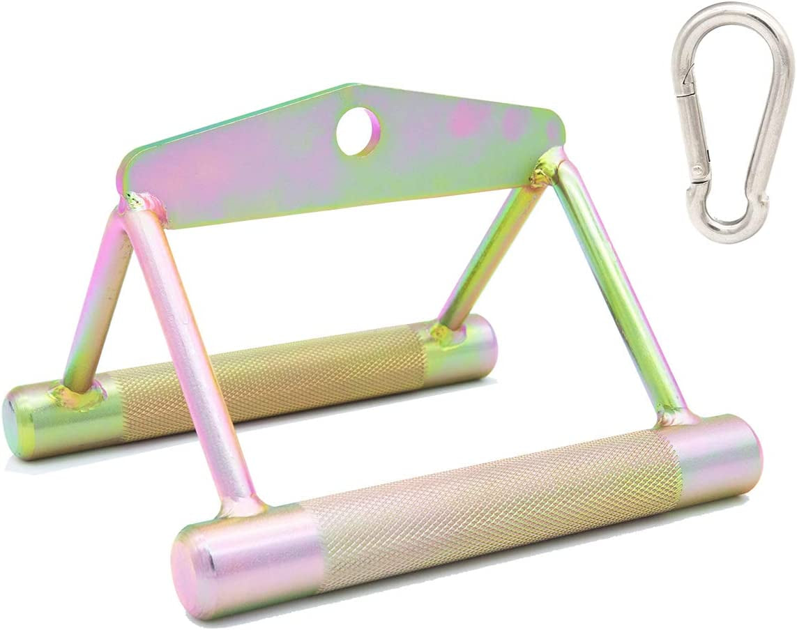 STRBEE MLX V Handle Row V Shaped Pulldown Bar Cable Machine Attachment Set for Home Gym,Tricep Rope Double D Bar Straight Bar Weight Exercise Workout Rainbow Color…