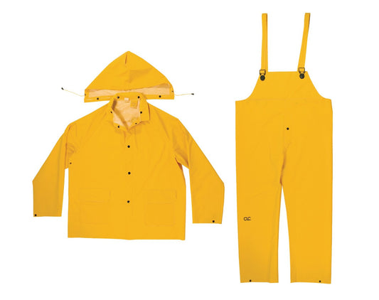 CLC R101X 3 Piece Heavyweight PVC Rain Suit, Yellow, XL