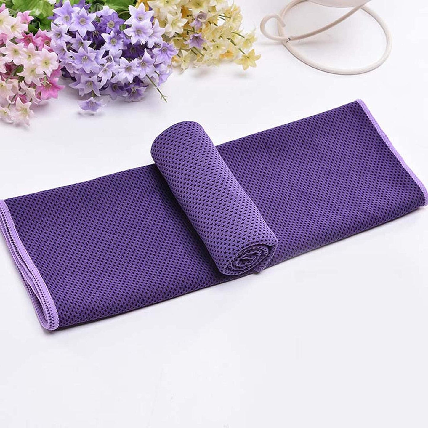 VARWANEO Sports Towel Cold Feeling Cool Outdoor Fitness Sports Cold Towel Quick Cooling, Dark Blue, 12X31.5In