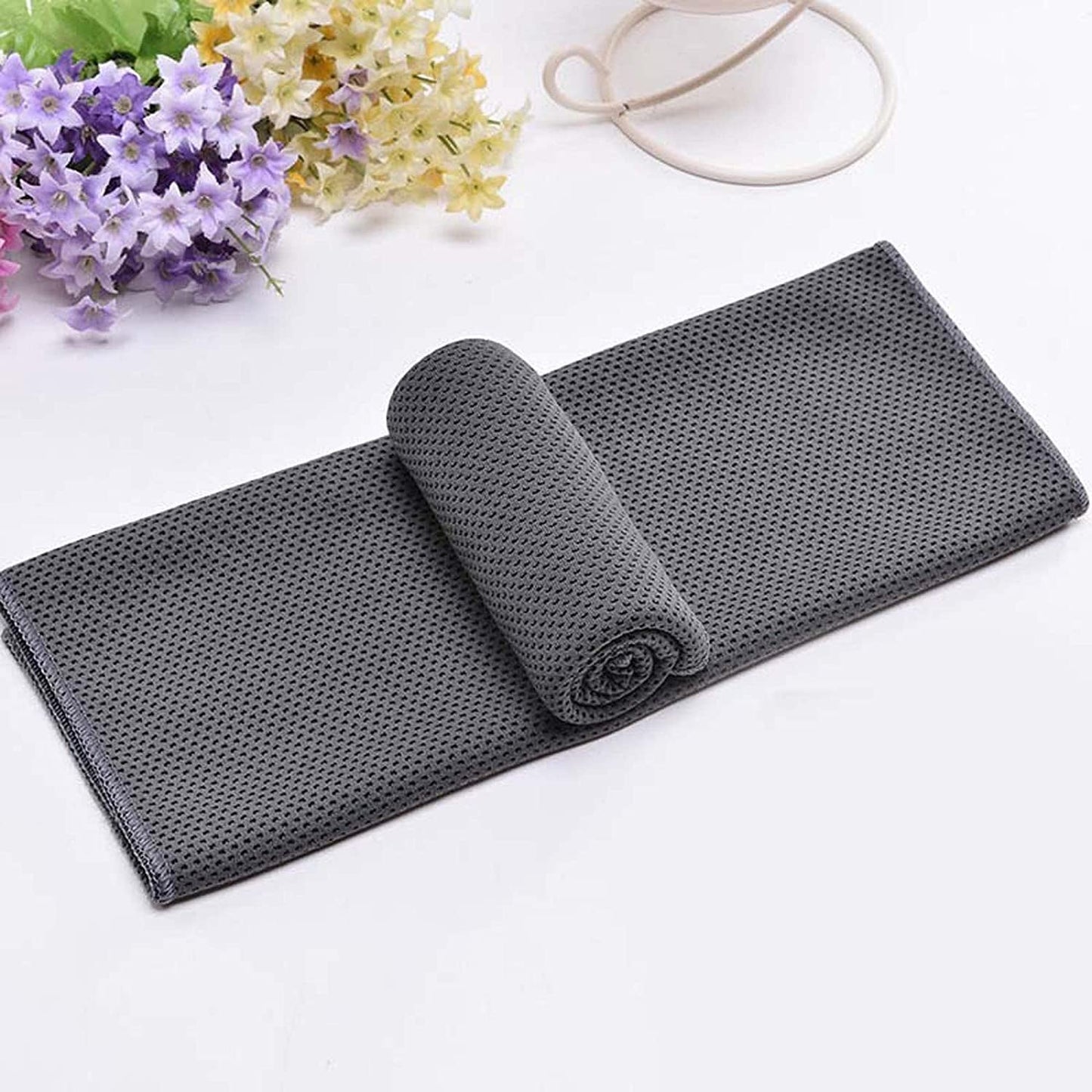 VARWANEO Sports Towel Cold Feeling Cool Outdoor Fitness Sports Cold Towel Quick Cooling, Dark Blue, 12X31.5In