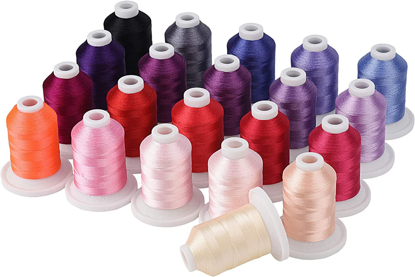 Simthread Embroidery Machine Thread 63 Brother Colors 800 Yards Snap Spools