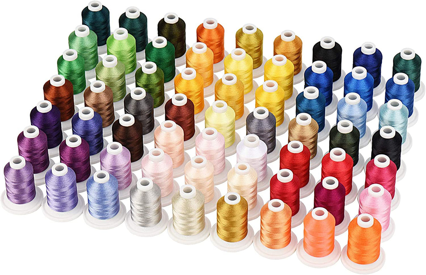 Simthread Embroidery Machine Thread 63 Brother Colors 800 Yards Snap Spools