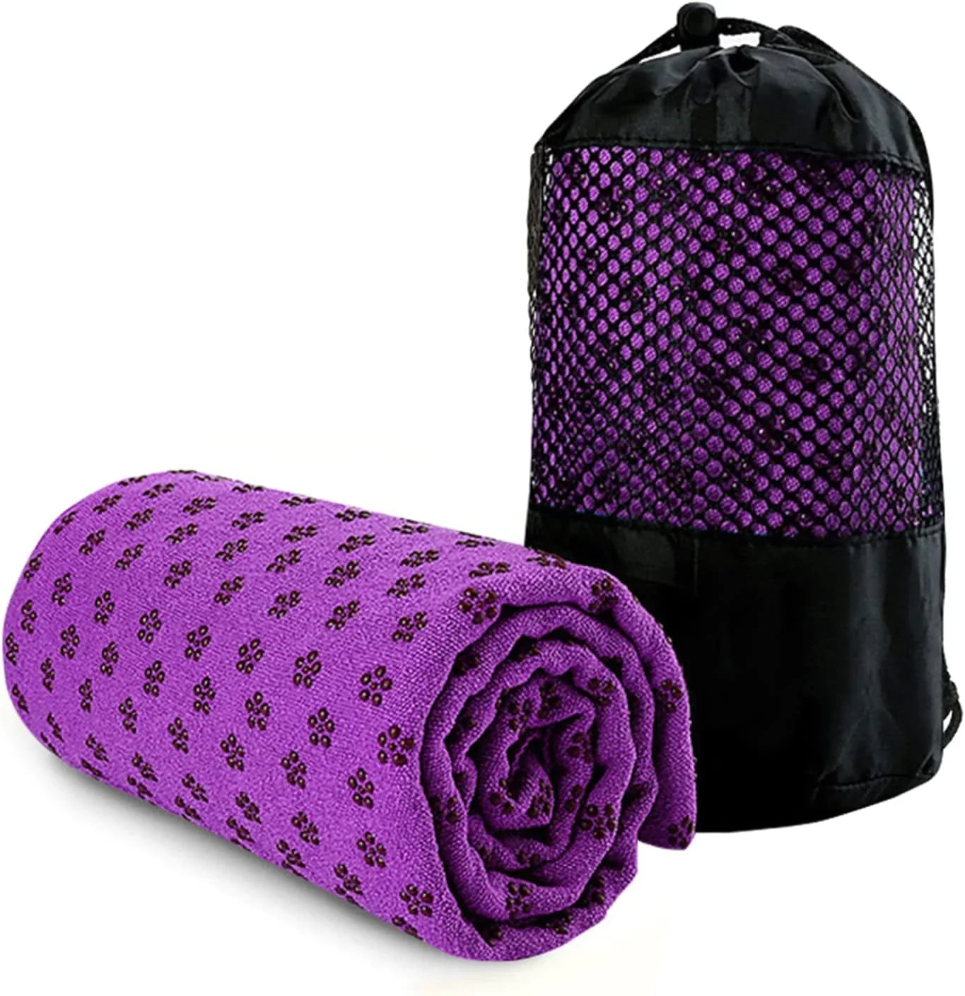 BESTORI Yoga Towel Quick Dry Fitness Towel Rubber Grip Dots Non-Slip Bottom for Pilate Exercise 72X24 Inches Orange