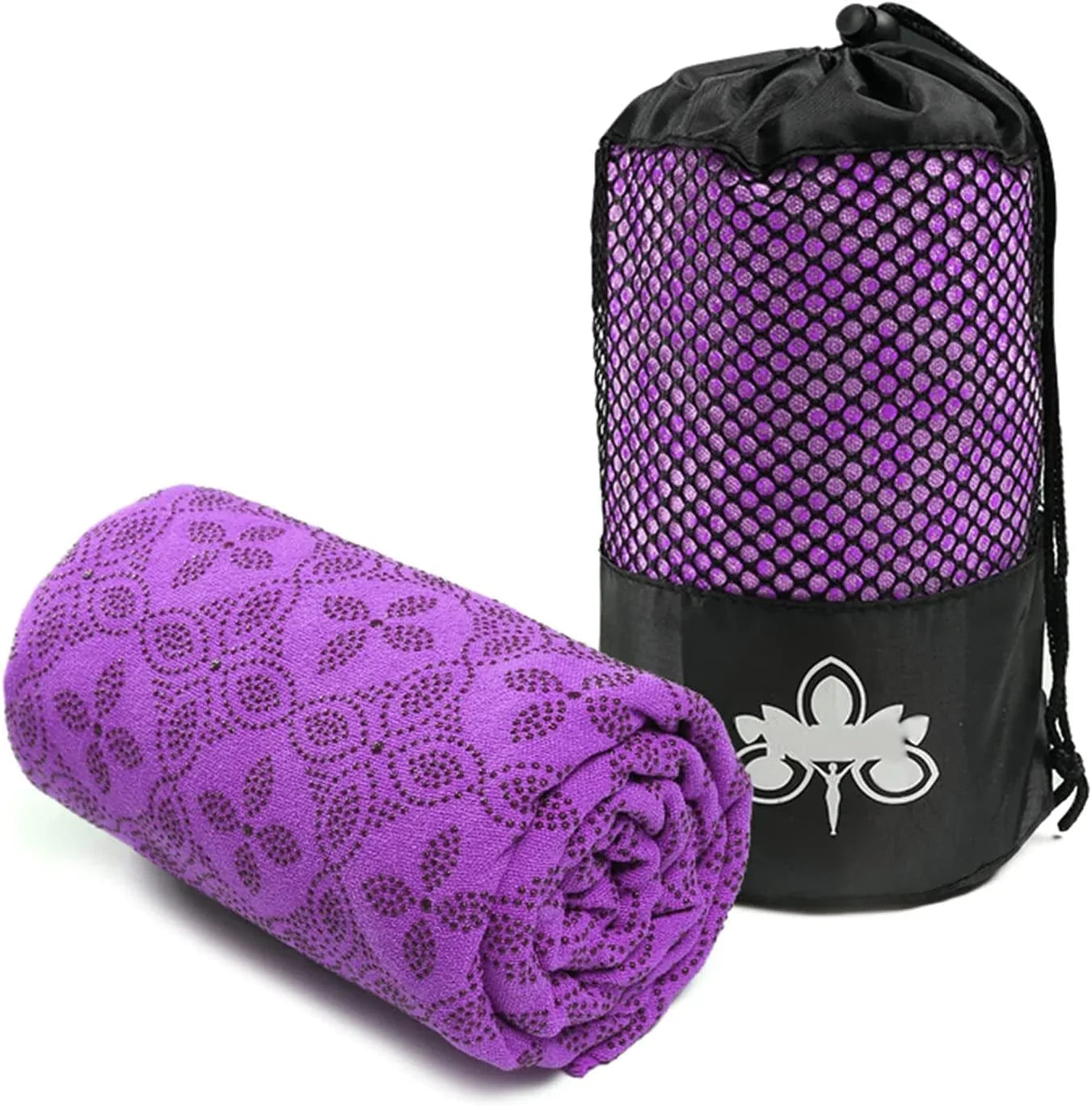 BESTORI Yoga Towel Quick Dry Fitness Towel Rubber Grip Dots Non-Slip Bottom for Pilate Exercise 72X24 Inches Orange