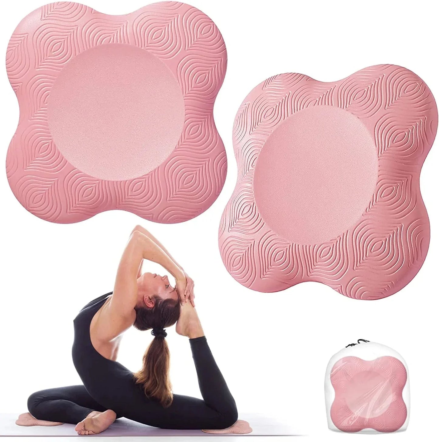 Bigmeda 2PCS Yoga Knee Pad, Non-Slip Yoga Mats for Women Kneeling Support for Yoga Comfortable & Lightweight Yoga Knee Pads Cushion for Knees, Hands, Wrists, and Elbows