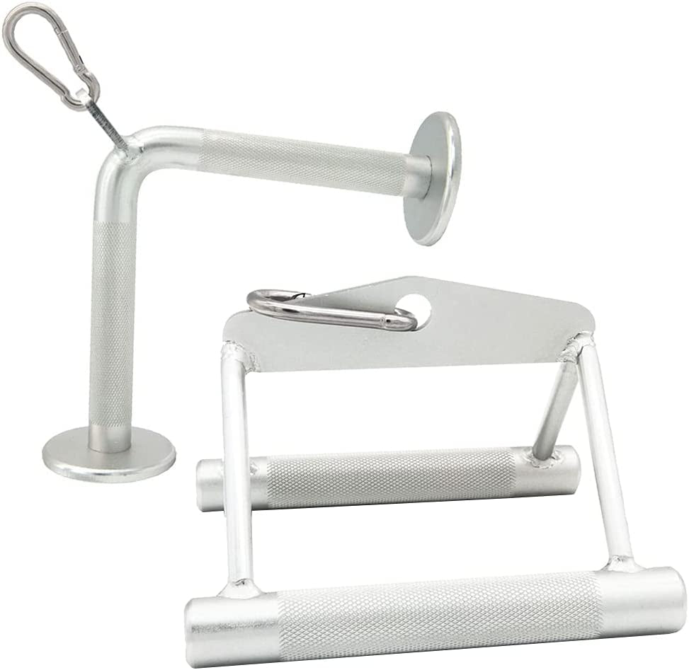 TXMYMW Cable Machine Attachment for Home Gym: Exercise Handle Pull down Rowing Tricep Rope V Shaped Bar Double D Handle Rotating Straight Bar