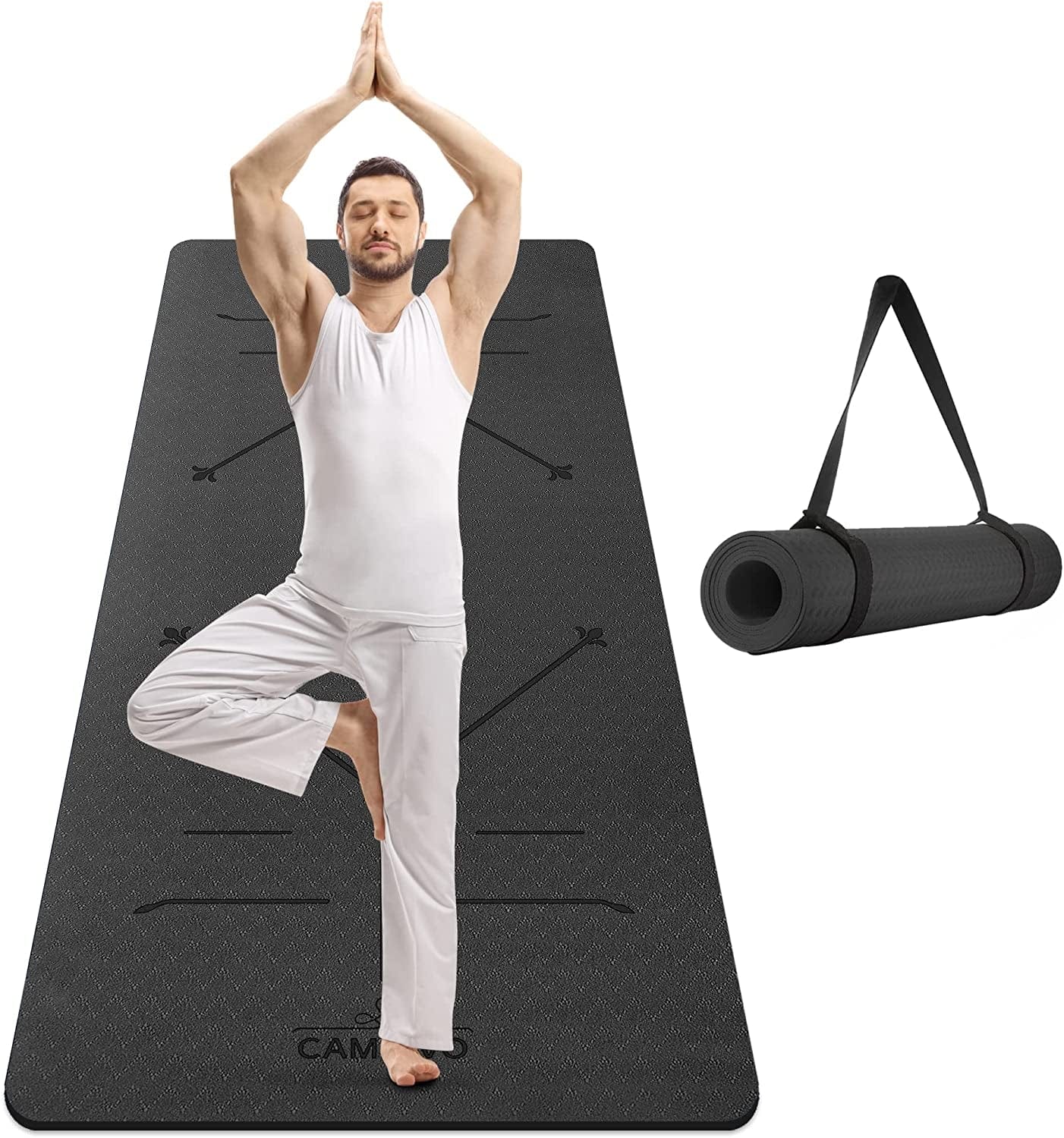 CAMBIVO Extra Wide Yoga Mat for Women and Men (72"X 32"X 1/4"), Eco-Friendly SGS Certified, Large TPE Exercise Fitness Mat for Yoga, Pilates, Workout