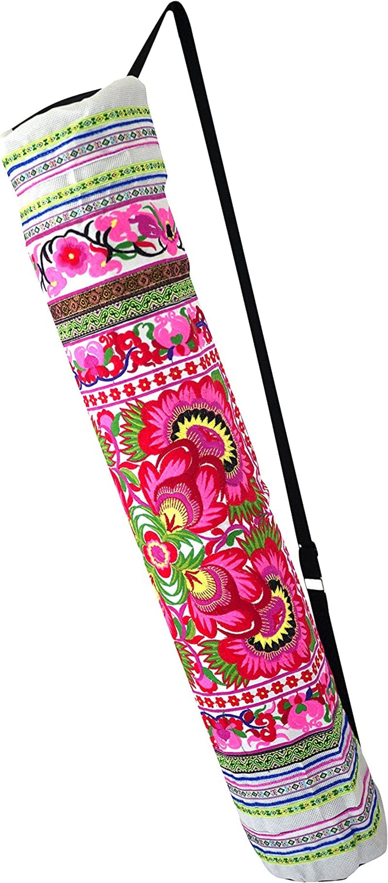 Cccollections Yoga Pilates Mat Bags Carriers - Embroidered Adjustable Carry Strap Yoga Bag Unique Bohemian